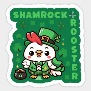 Shamrock Rooster Chicken Humor Sticker